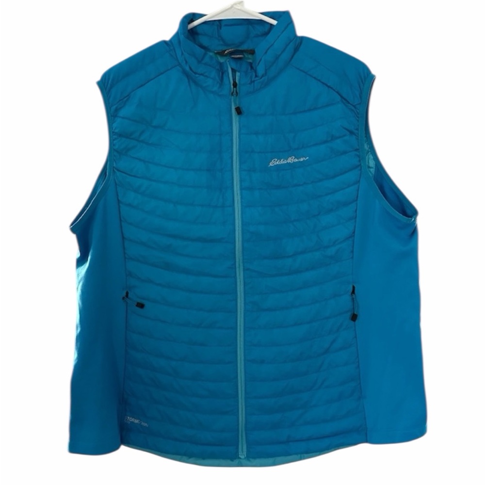 Eddie Bauer First Ascent Stormdown 850 Vest Women XXL Blue Zip Puffer Pre-Loved